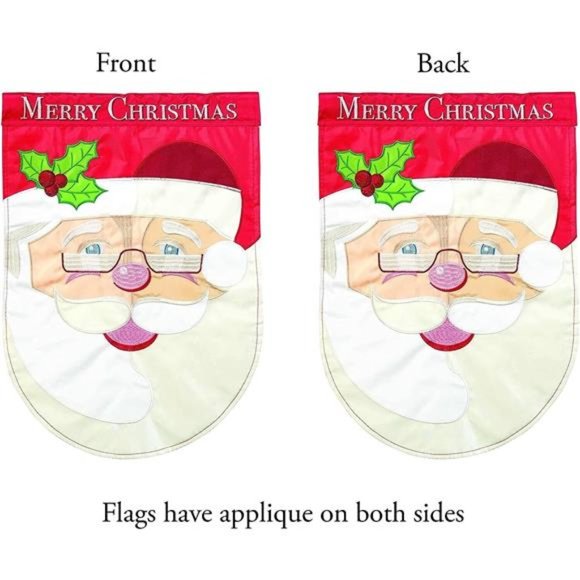 New Magnolia Garden Santa Merry Christmas Shaped Flag M001426 29" x 42" - Picture 3 of 10